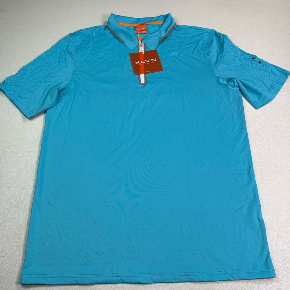 KLVN Mens Golf Performance Polo Shirt Short Sleeve Stretch Breathable